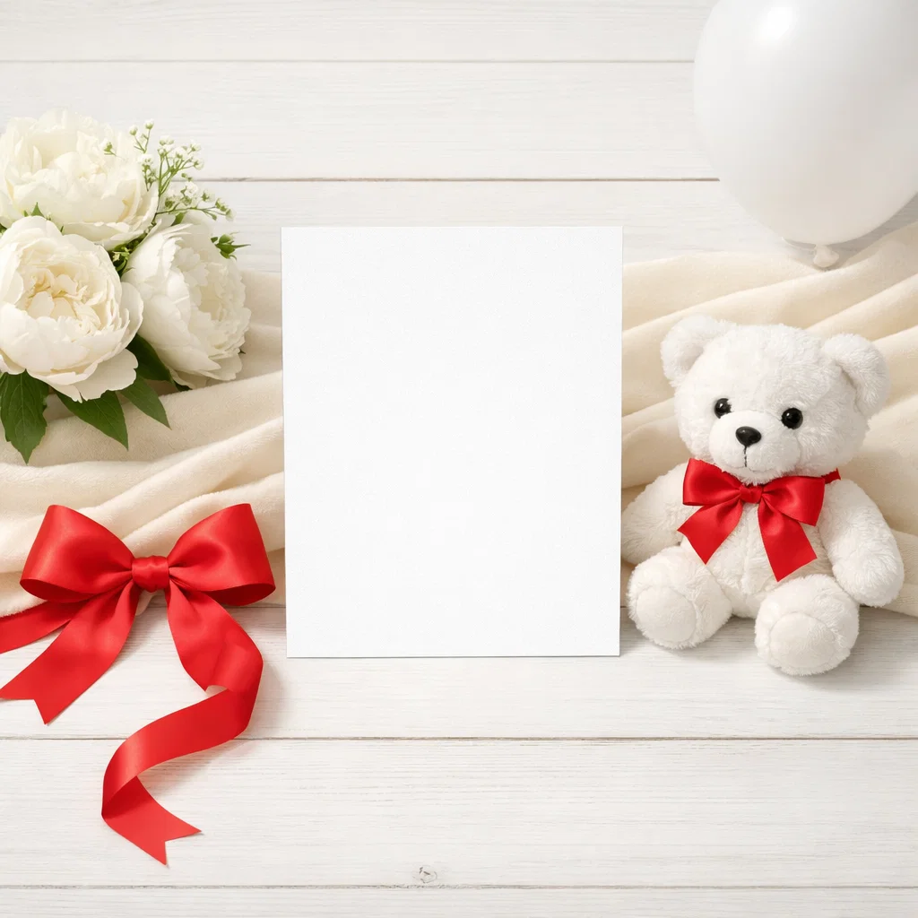 Baby Shower Invitation Flatlay
