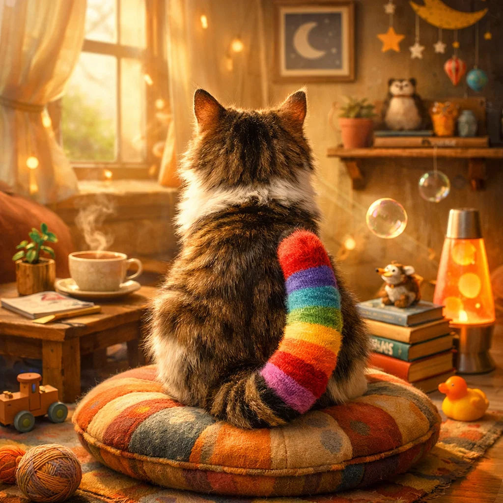 Cat with Sock