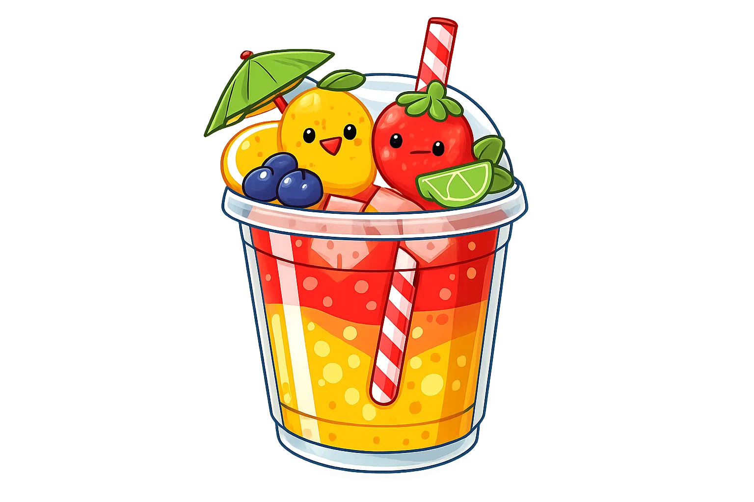Colorful Fruit Cocktail