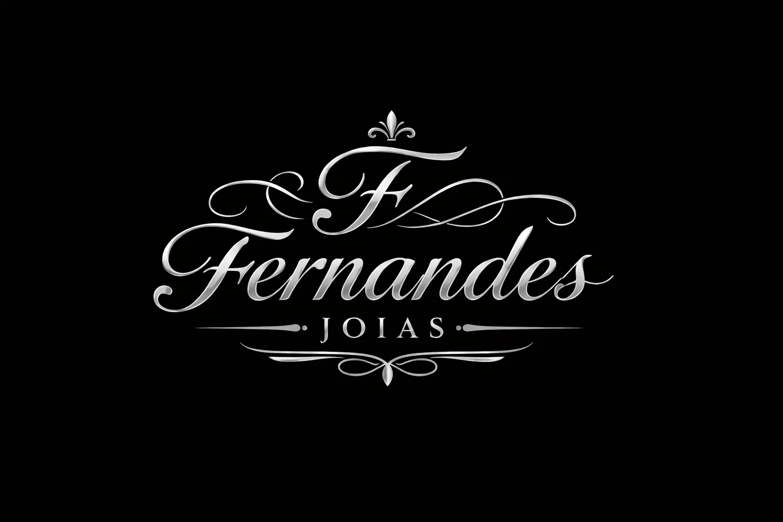 Criar logo elegante com nome Fernandes joias , logo prata