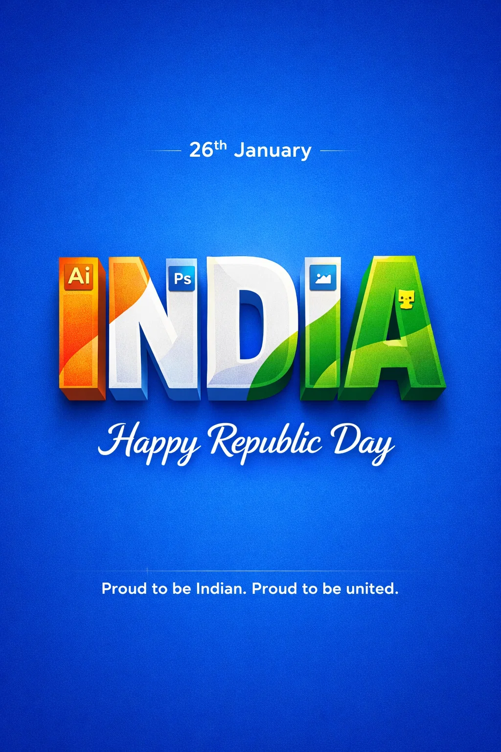 Republic Day creative poster with identical layout and