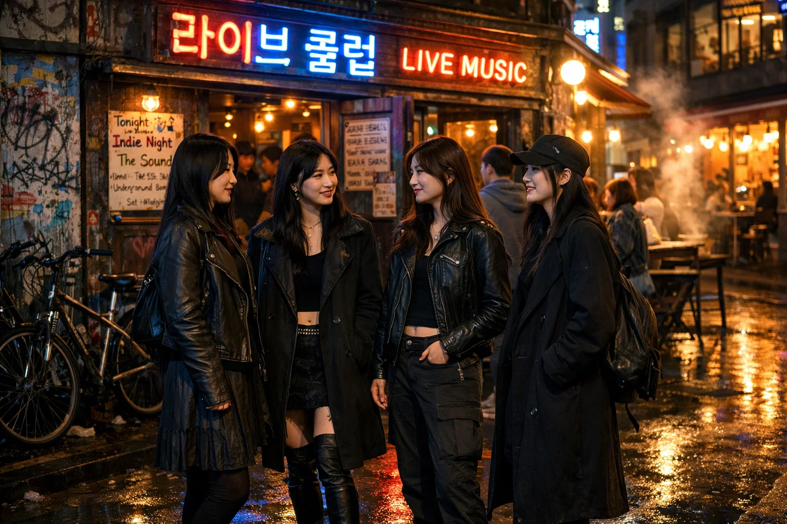 Night scene in Hongdae, Seoul