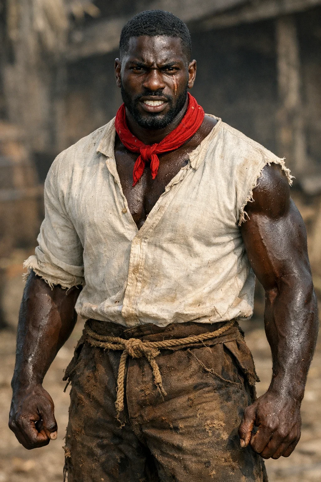 Aparência: negro forte, pele escura profunda (tom ébano)