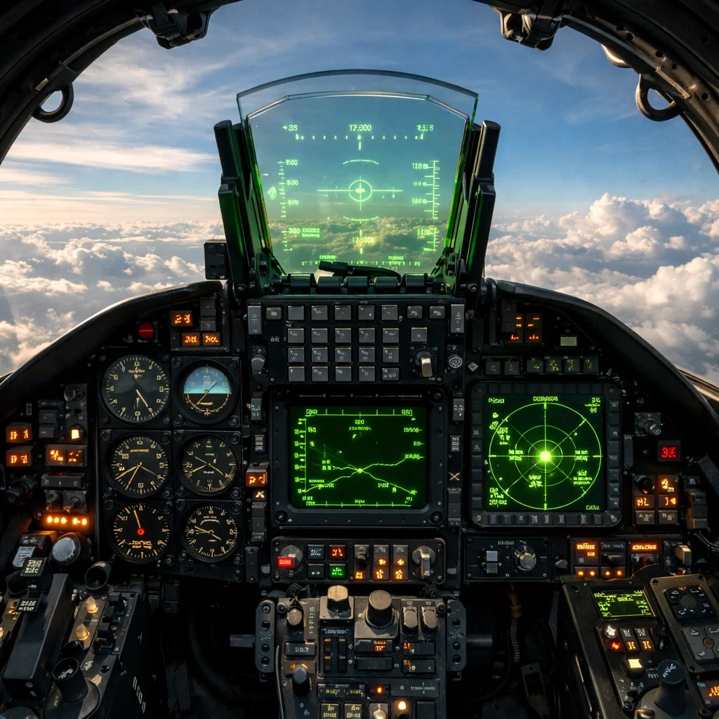 Ultra realistic view from inside the cockpit of an F-15