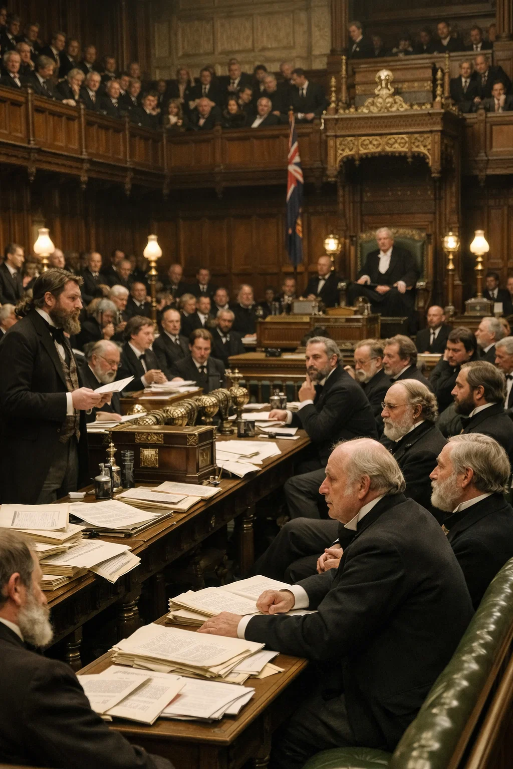 London, United Kingdom, 1867 — British Parliament chamber