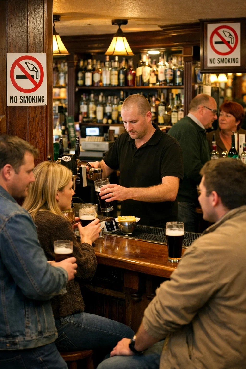 Dublin, Ireland, 2004 — interior of a pub with patrons