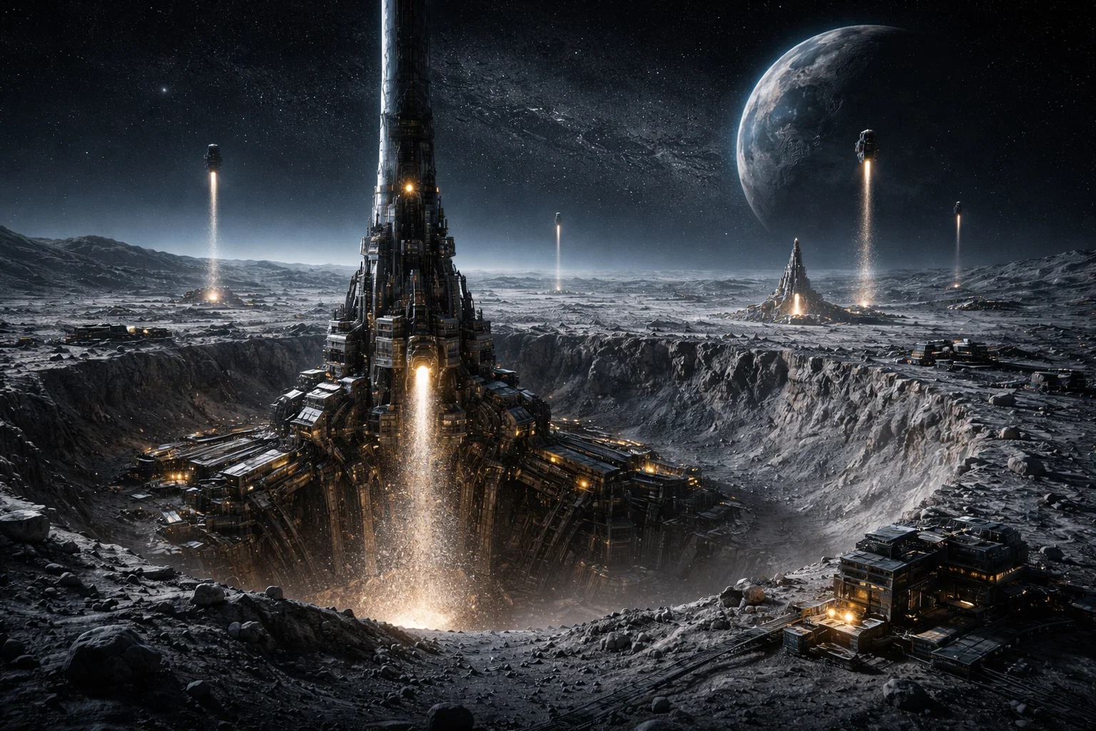 A cinematic ground-level to low aerial shot on the surface